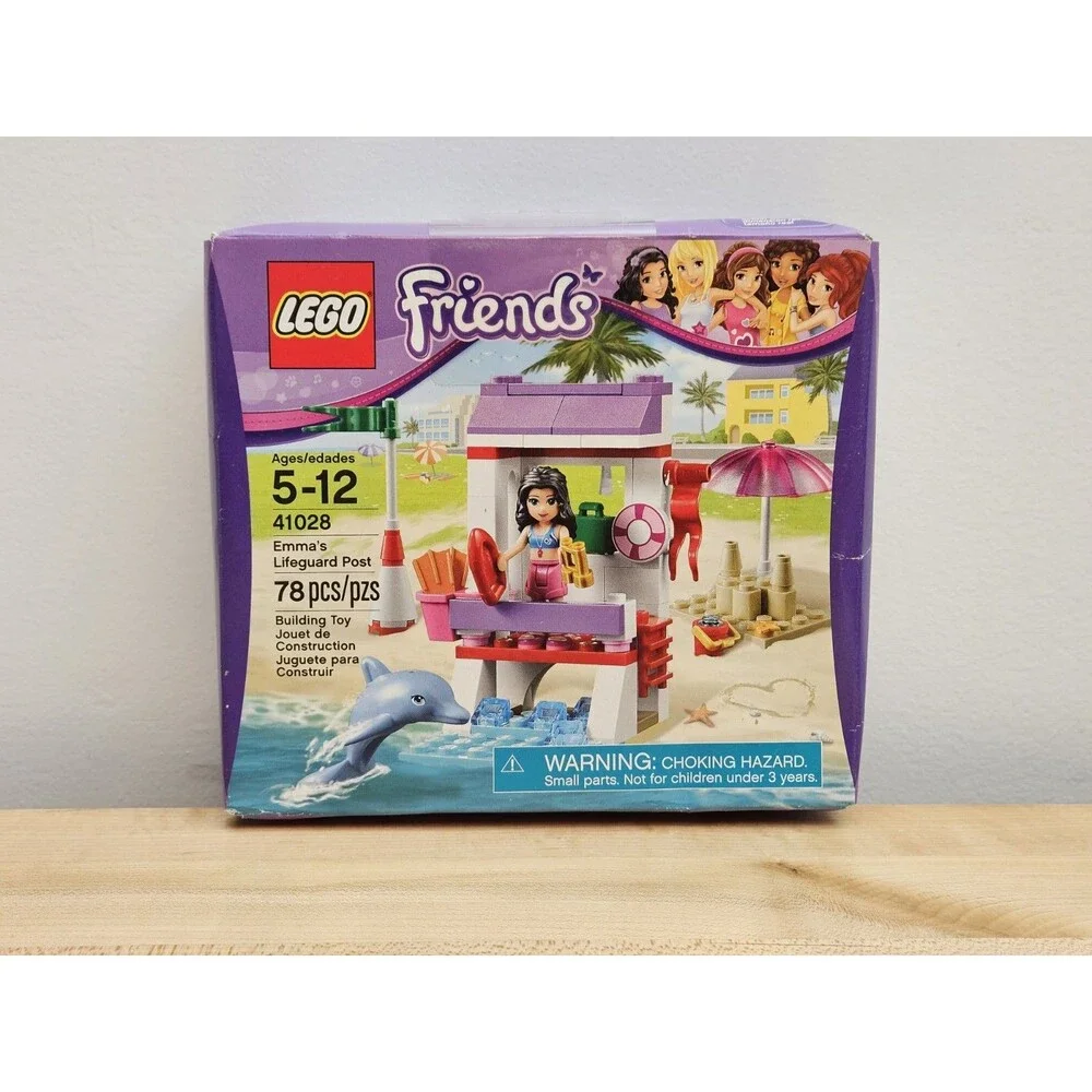 New Lego 41028 Friends Emma's Lifeguard Post Beach Dolphin Umbrella Retired